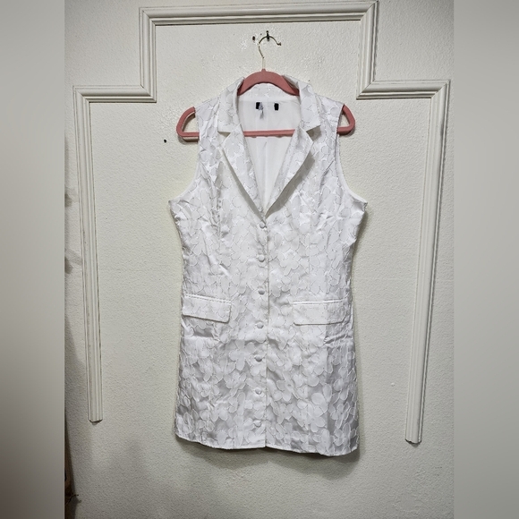 Lulus Confidently Adorable Ivory Floral Jacquard Blazer Mini Dress XL Wedding - Picture 7 of 12